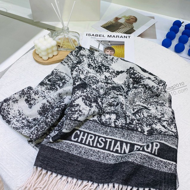 DiorCD動物印花長巾女士圍巾 迪奧2021專櫃款圍巾披肩毛毯三用  mmj1308